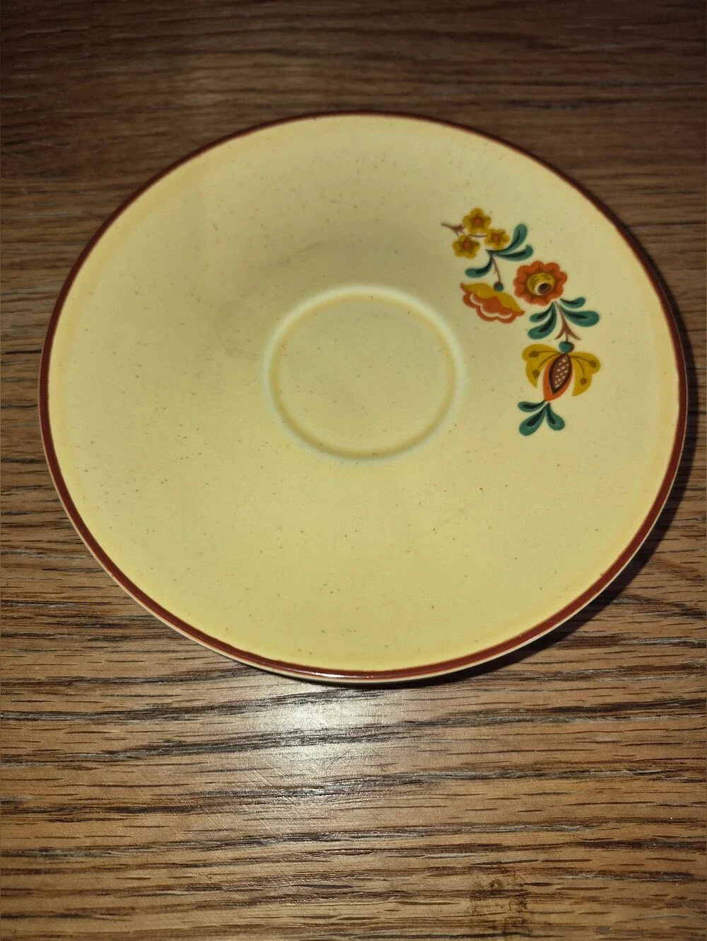 4 Vintage Ceramic Saucers By Taylor Smith & Taylor, Reveille Pattern, 1960s